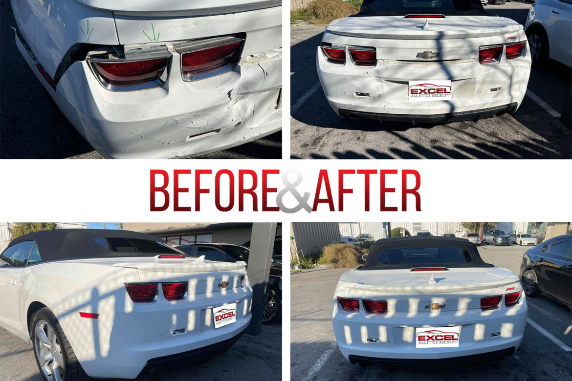 Before/After. 2012 Chevrolet Camaro Repair