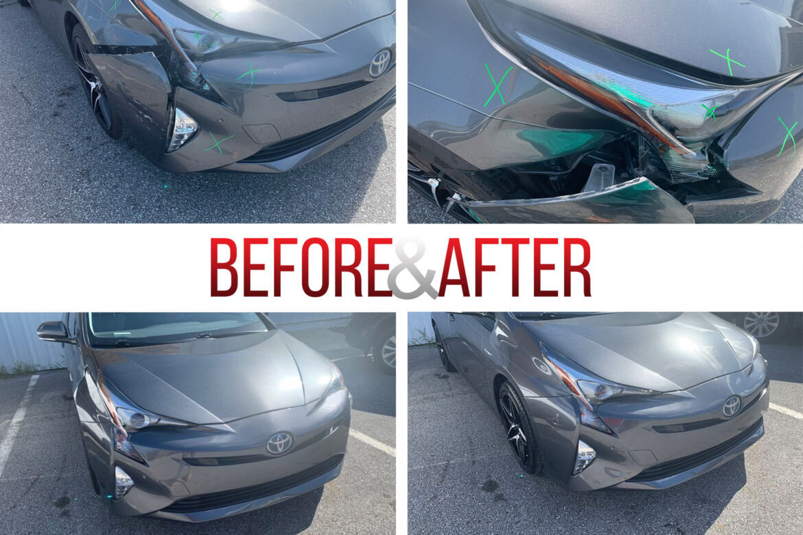Before/After. 2017 Toyota Prius Repair