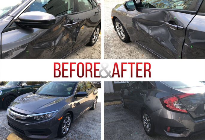 Before/After. 2018 Honda Civic Repair