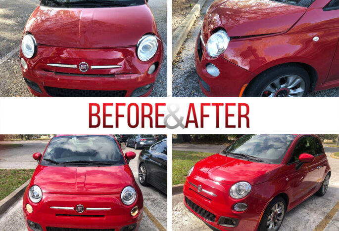 Before/After. 2015 Fiat 500 Repair